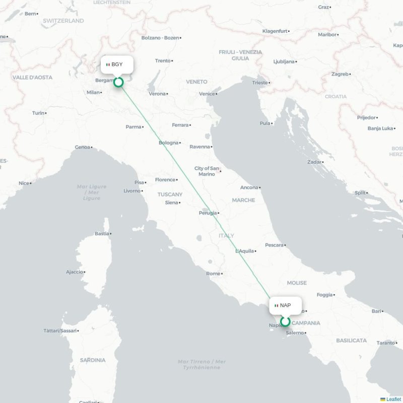 NAP - BGY route map