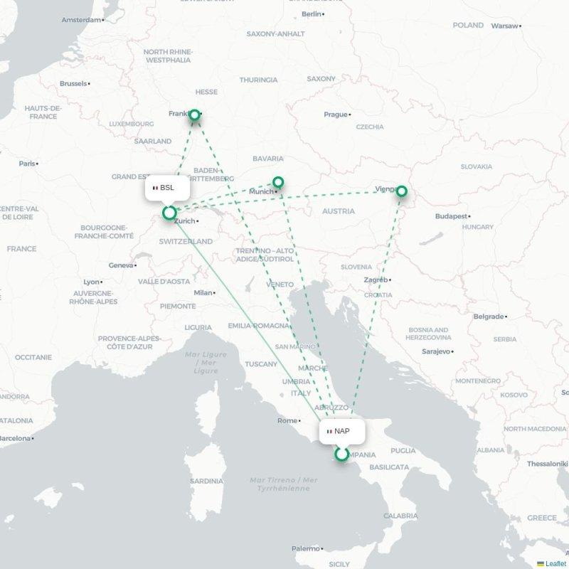 NAP - BSL route map