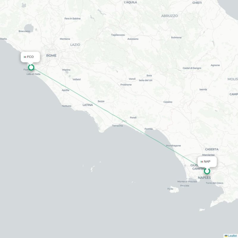 NAP - FCO route map
