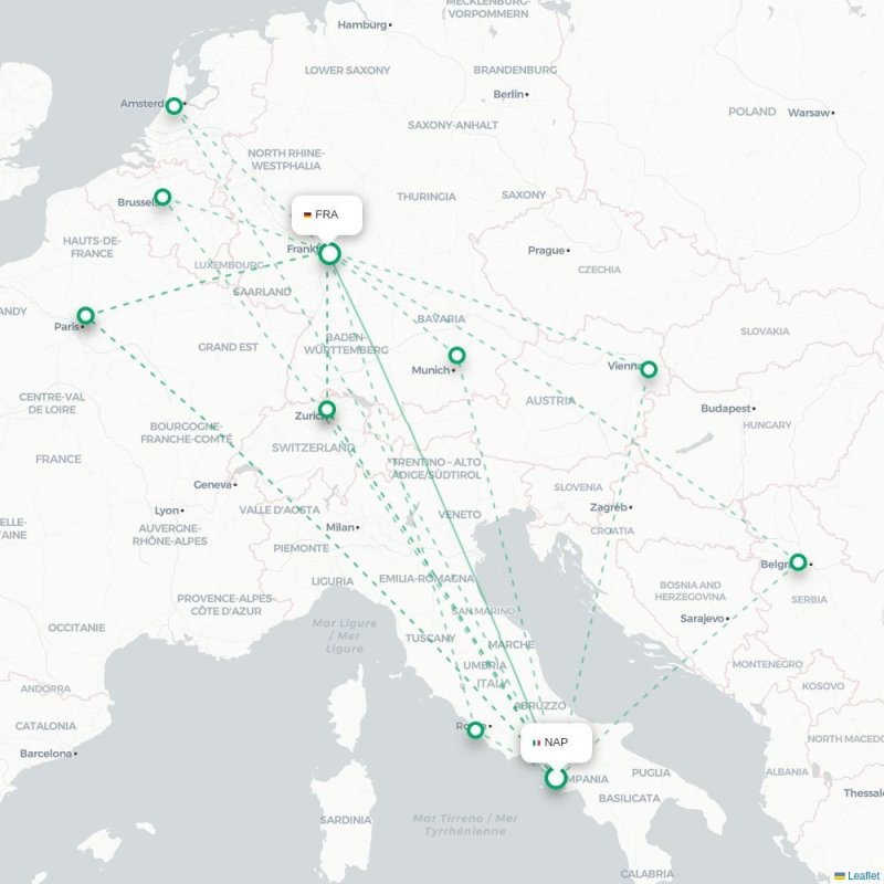 NAP - FRA route map