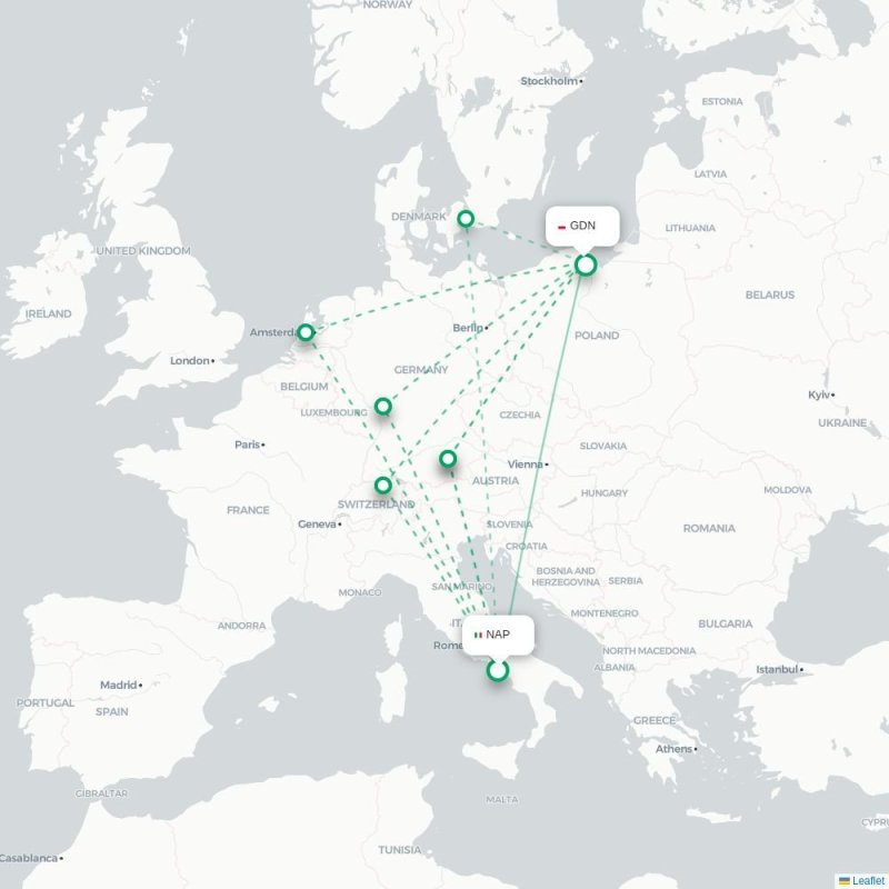 NAP - GDN route map
