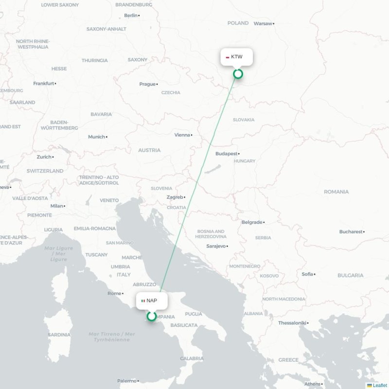 NAP - KTW route map