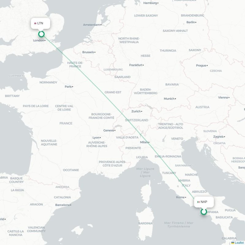 NAP - LTN route map