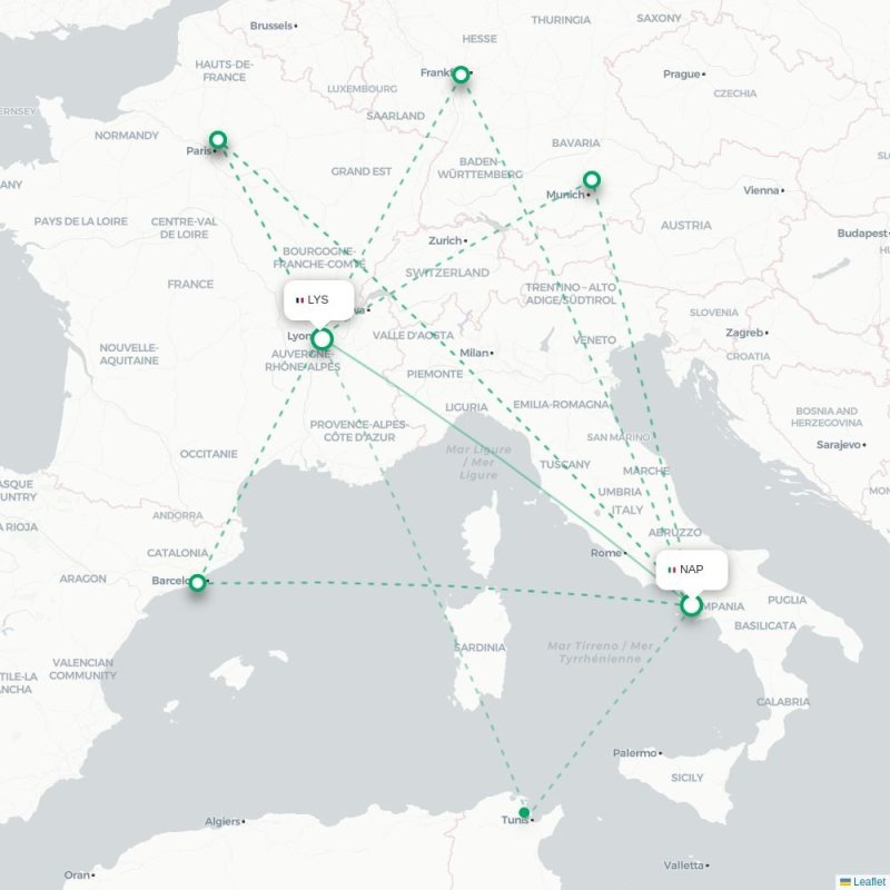 NAP - LYS route map