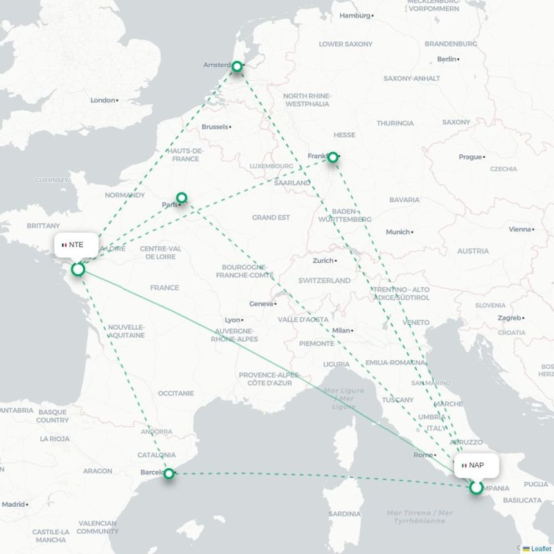 NAP - NTE route map