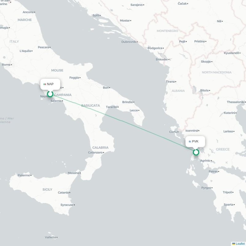 NAP - PVK route map