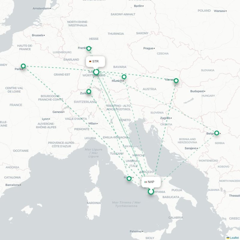 NAP - STR route map