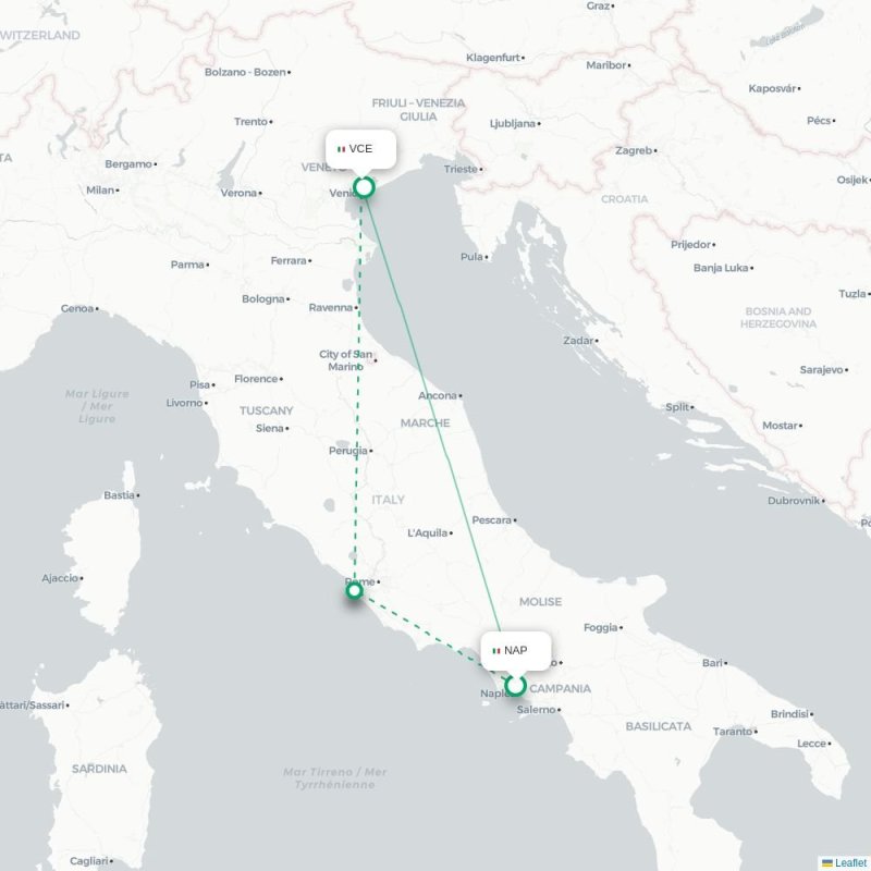 NAP - VCE route map