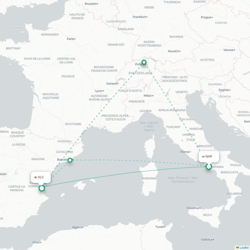 NAP - VLC route map
