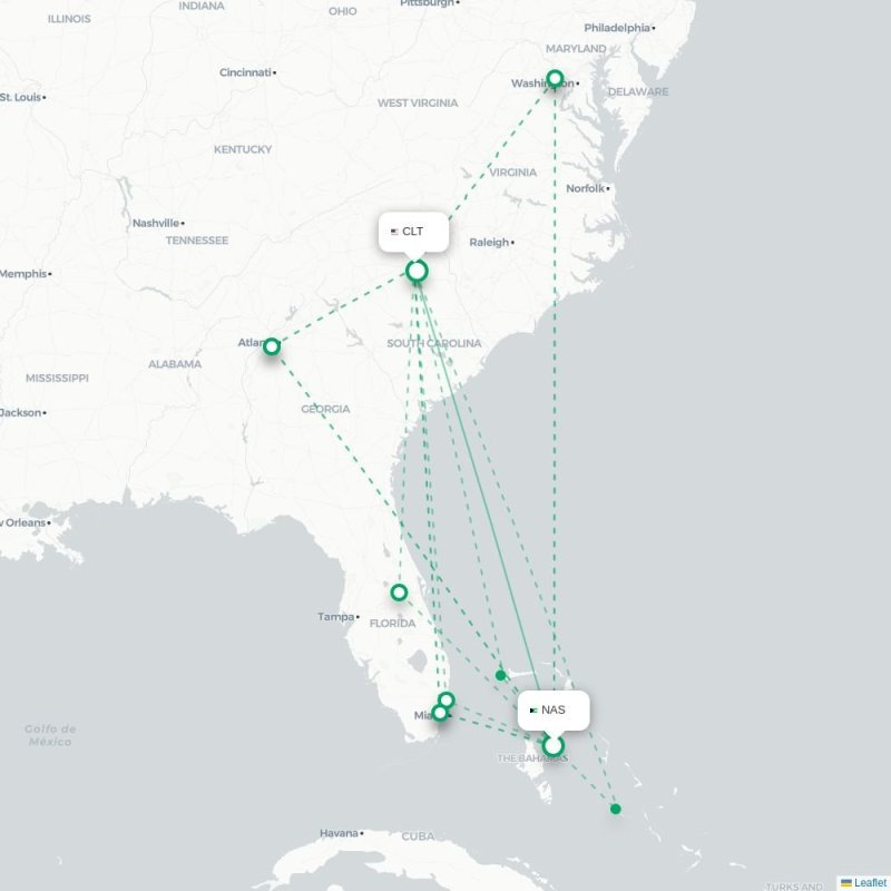 NAS - CLT route map