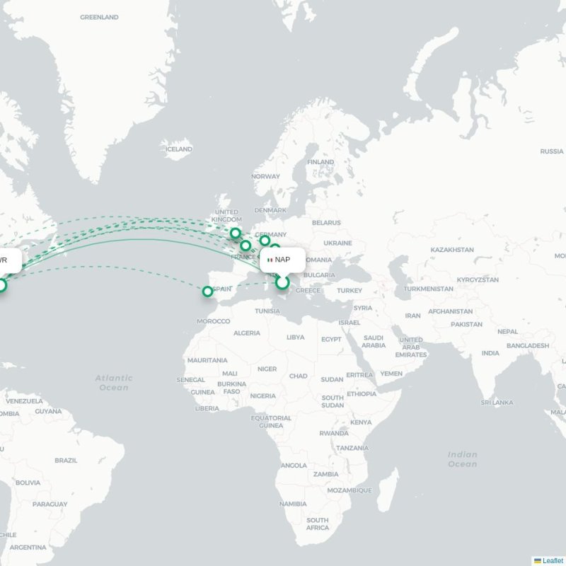 NAS - EWR route map