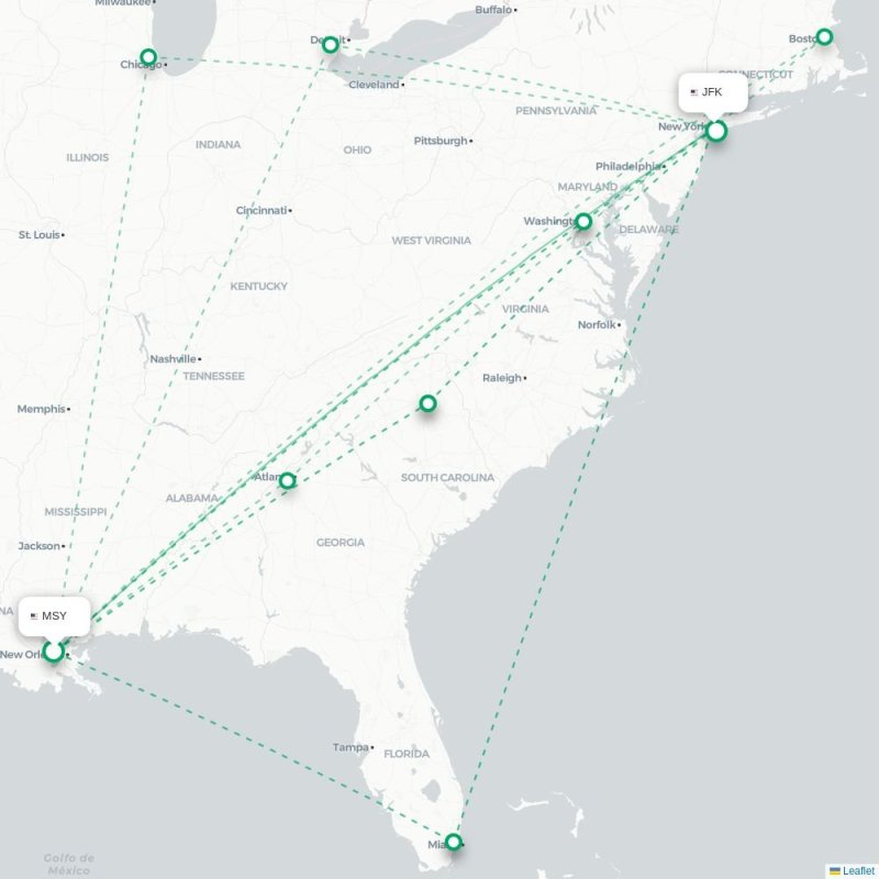NAS - JFK route map