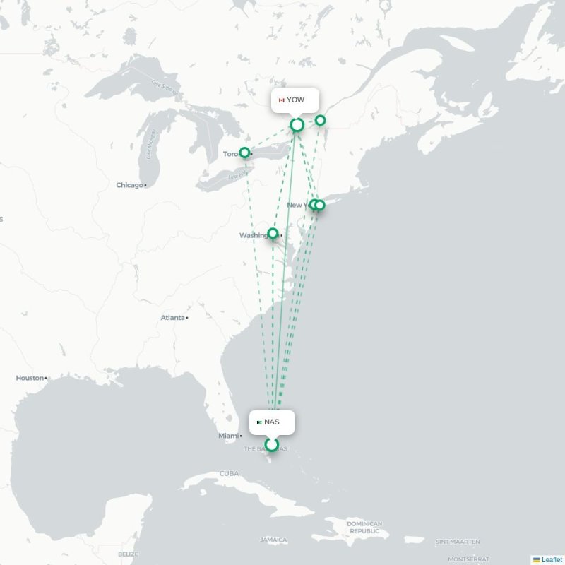 NAS - YOW route map