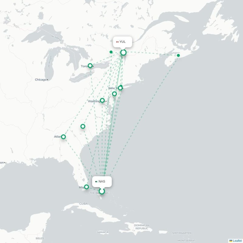 NAS - YUL route map