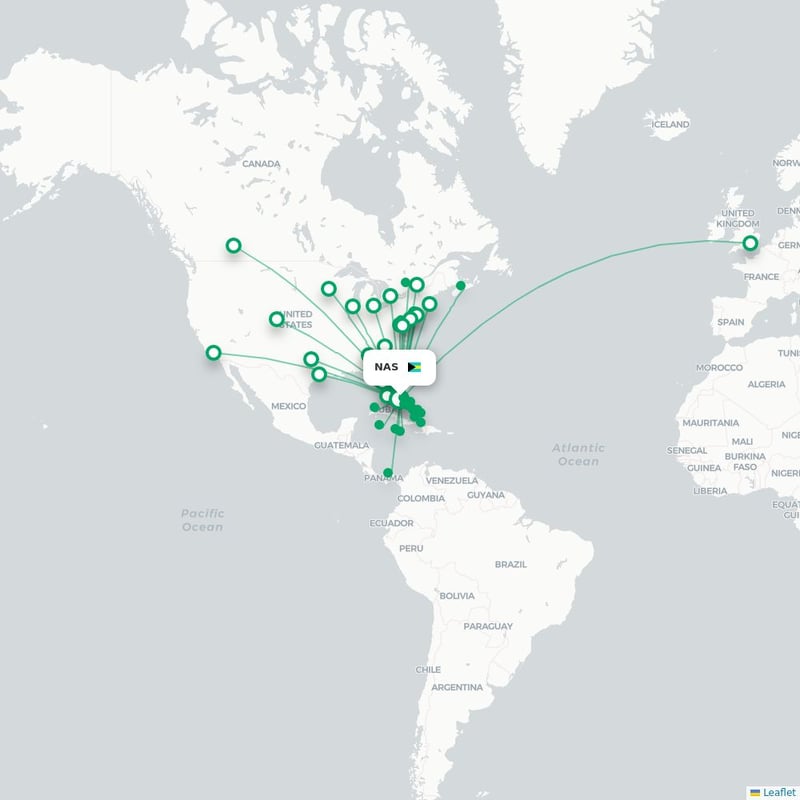 Route map Nassau  NAS airport