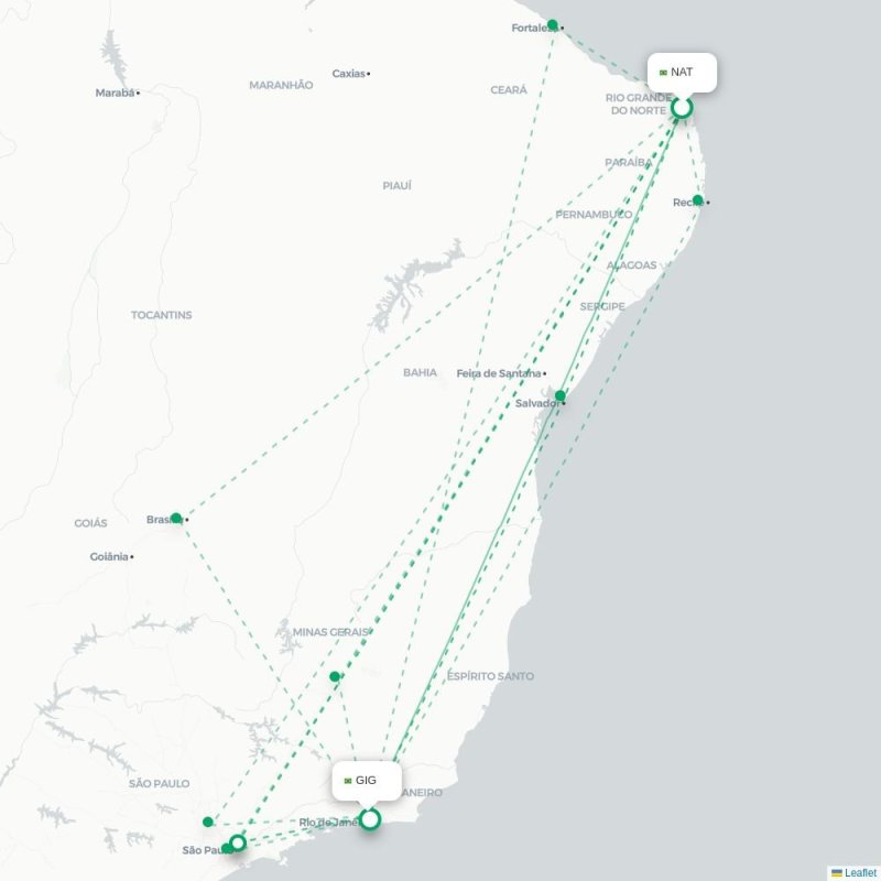NAT - GIG route map