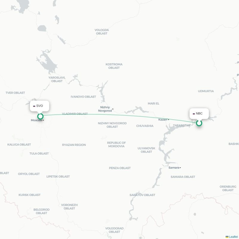 NBC - SVO route map