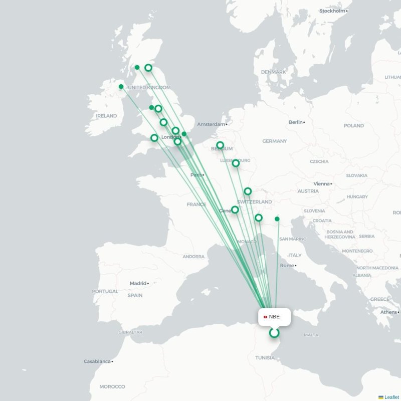 NBE - MED route map