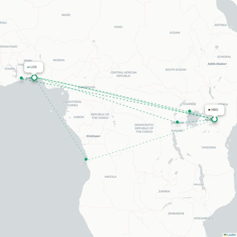 NBO - LOS route map