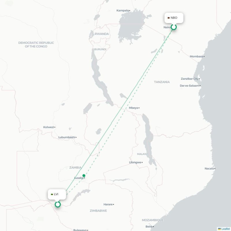 NBO - LVI route map