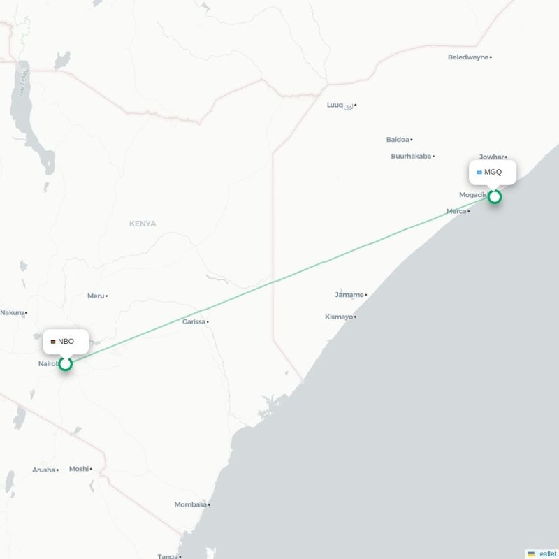 NBO - MGQ route map