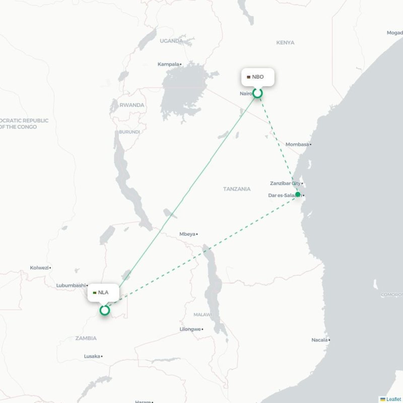 NBO - NLA route map
