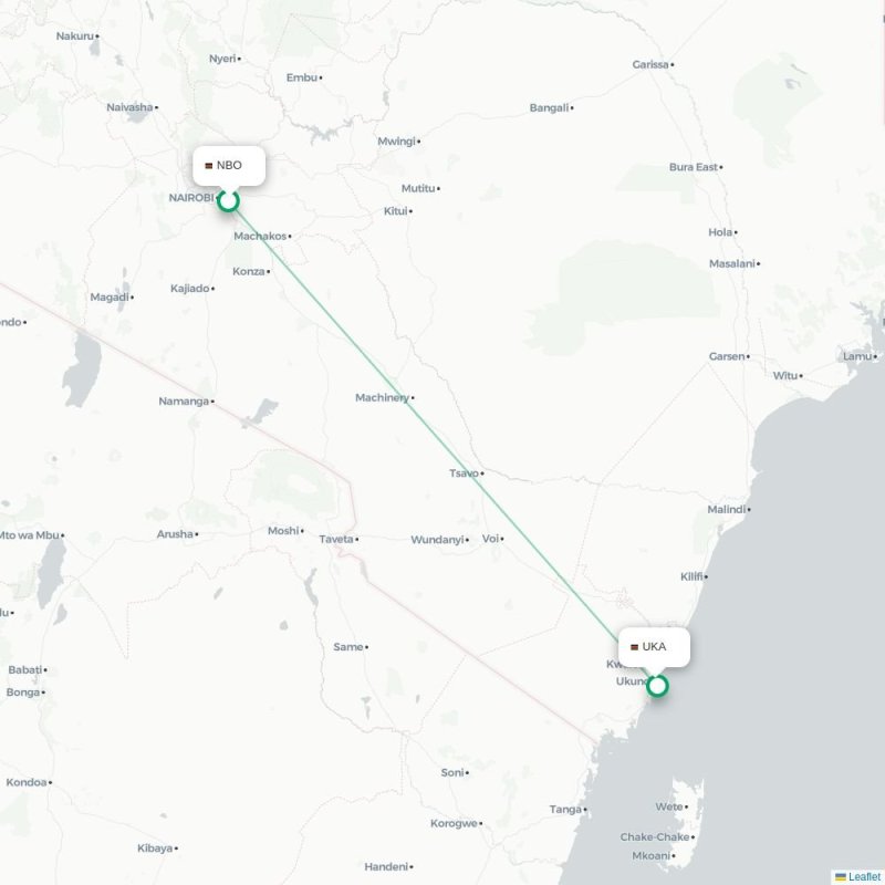 NBO - UKA route map