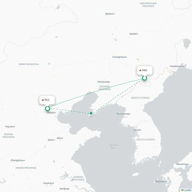 NBS - PKX route map