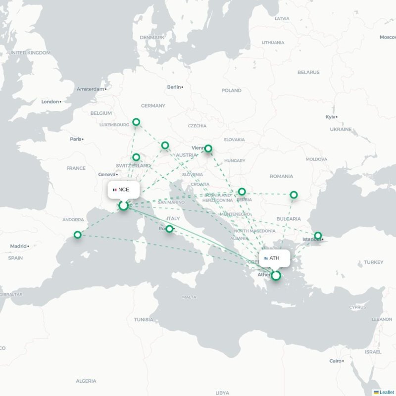 NCE - ATH route map