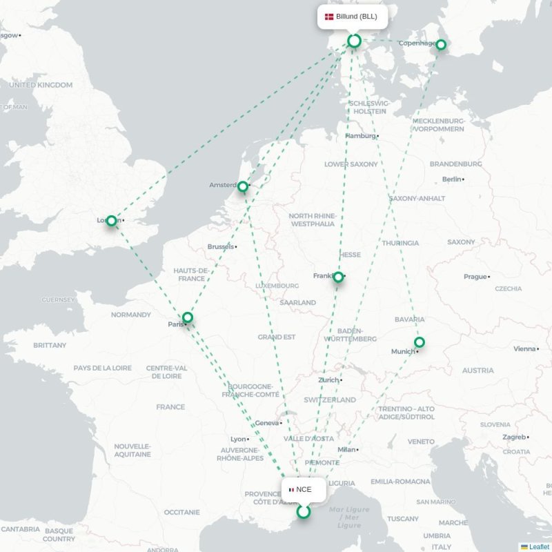 NCE - BLL route map