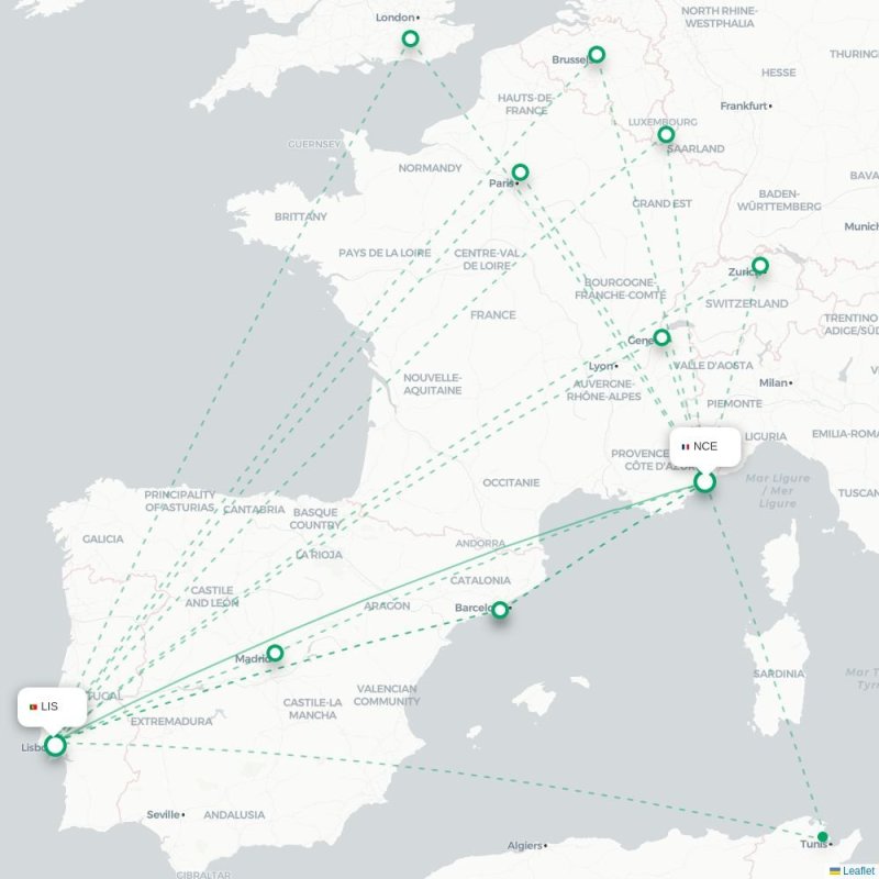 NCE - LIS route map