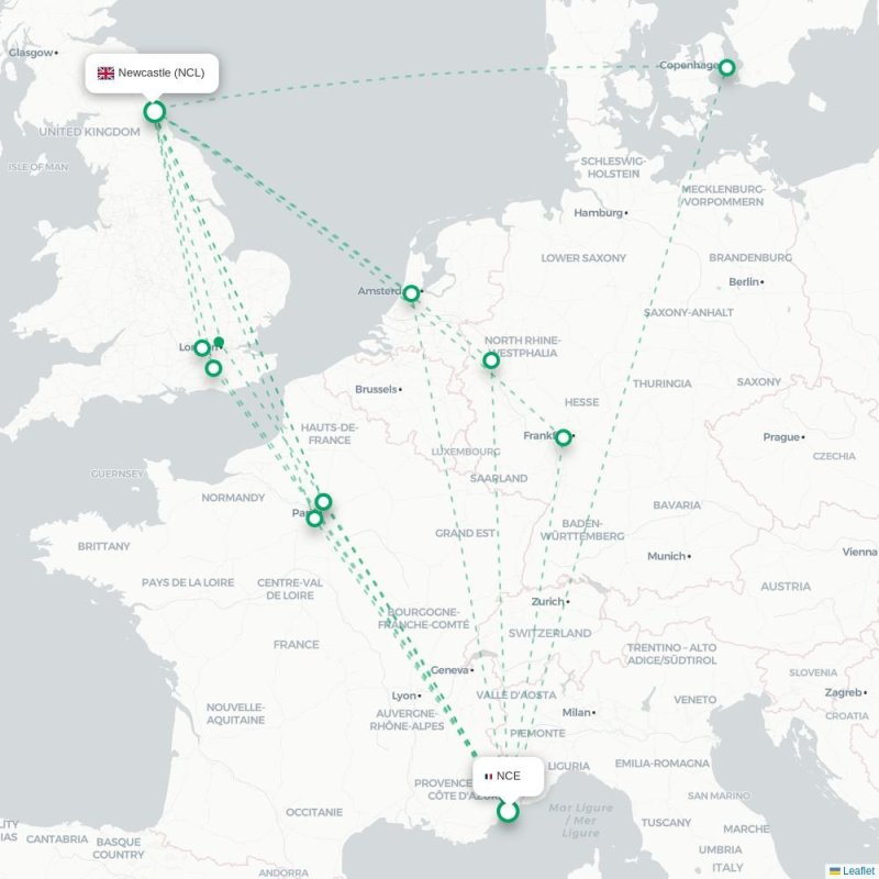NCE - NCL route map