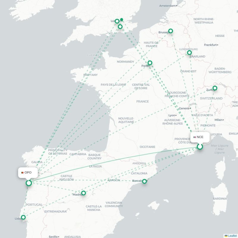 NCE - OPO route map