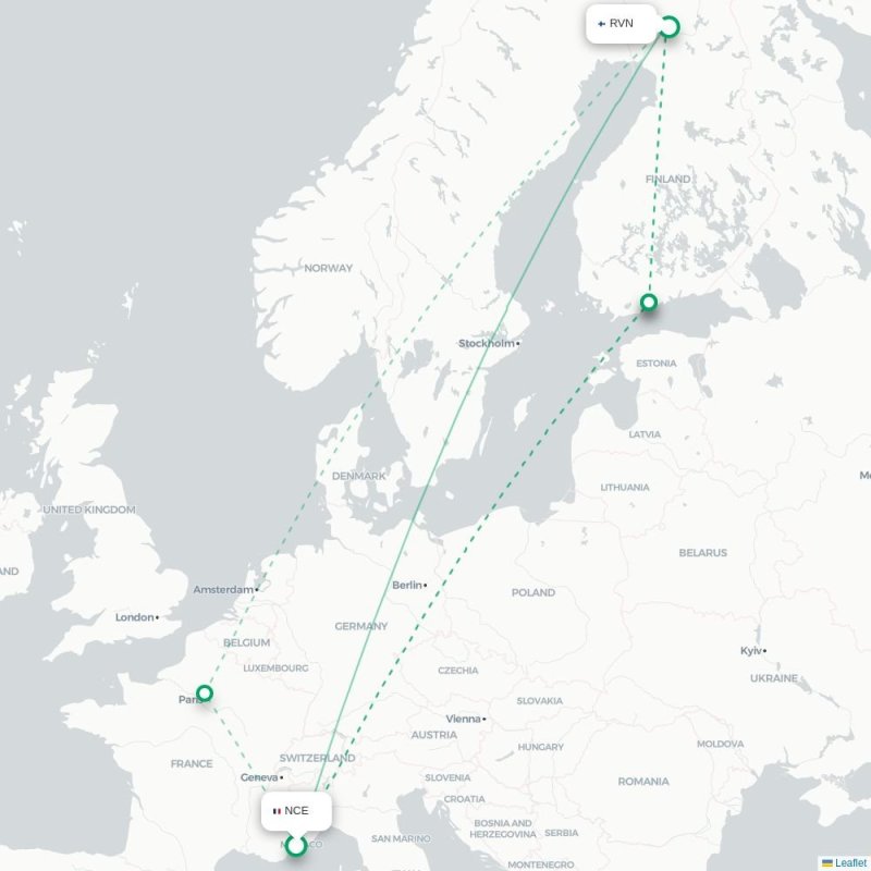 NCE - RVN route map