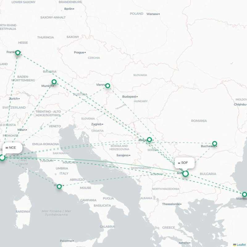 NCE - SOF route map
