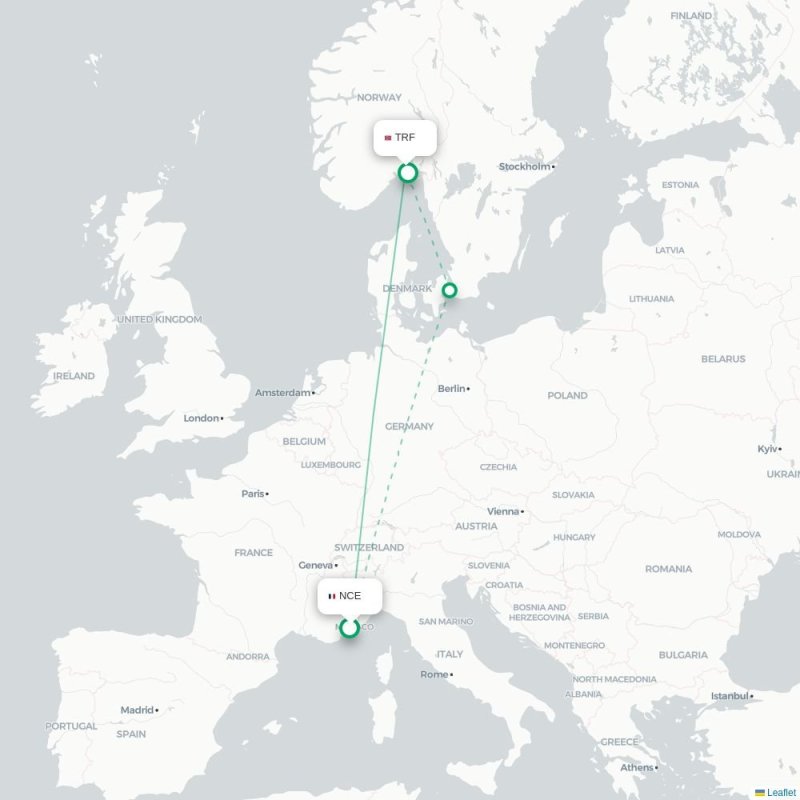 NCE - TRF route map