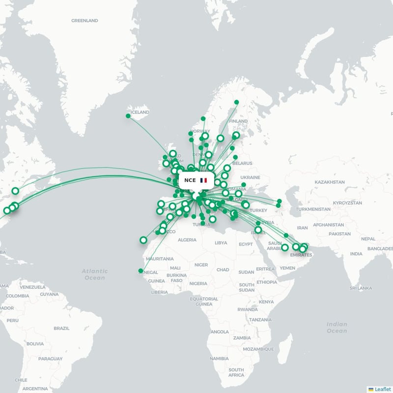 Route map Nice  NCE 