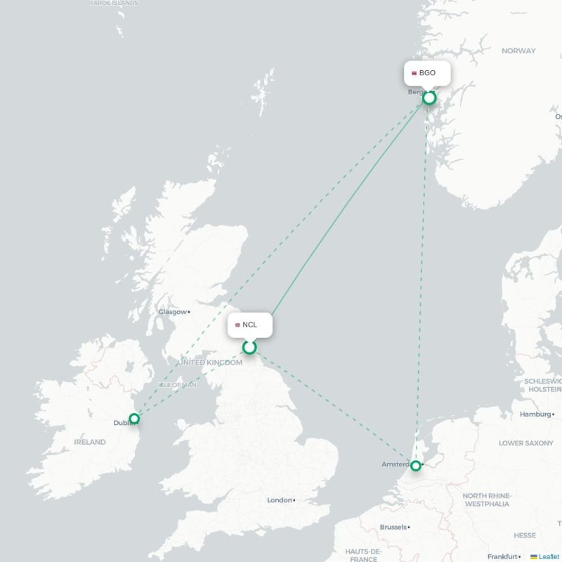 NCL - BGO route map