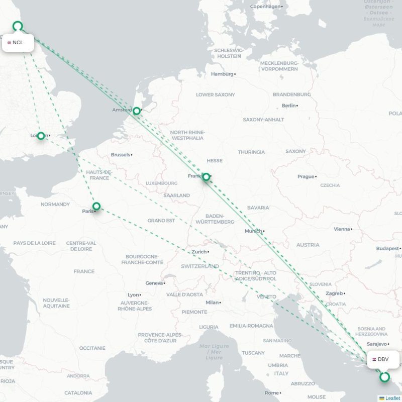 NCL - DBV route map