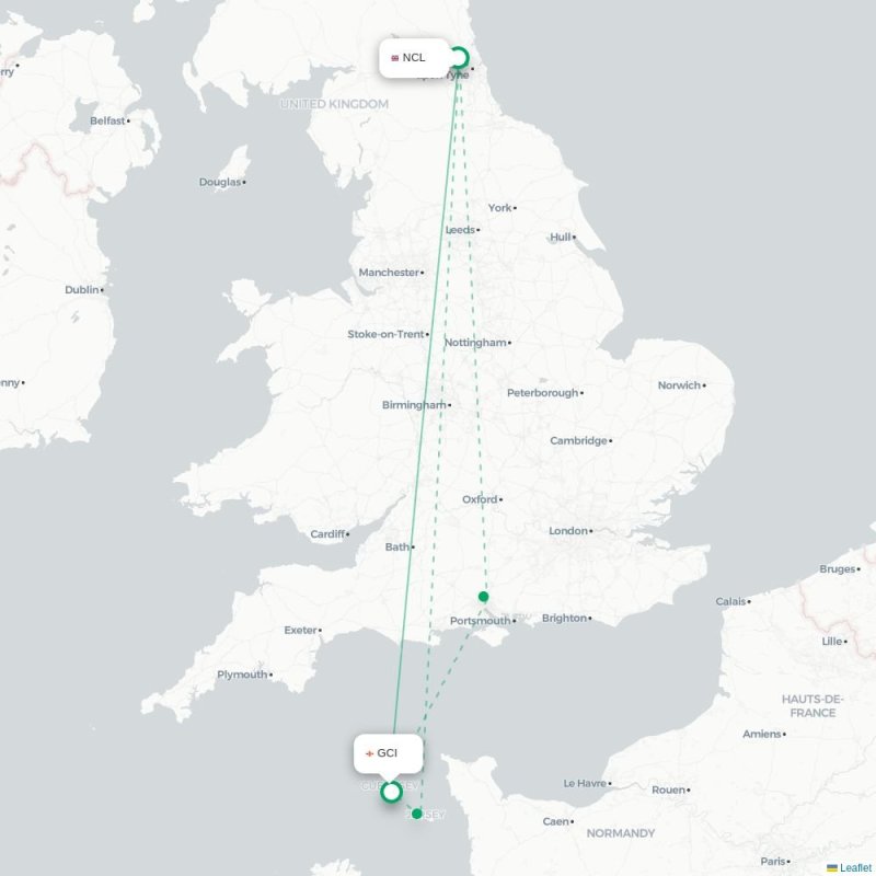 NCL - GCI route map