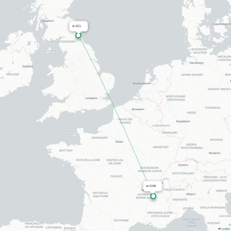 NCL - GNB route map