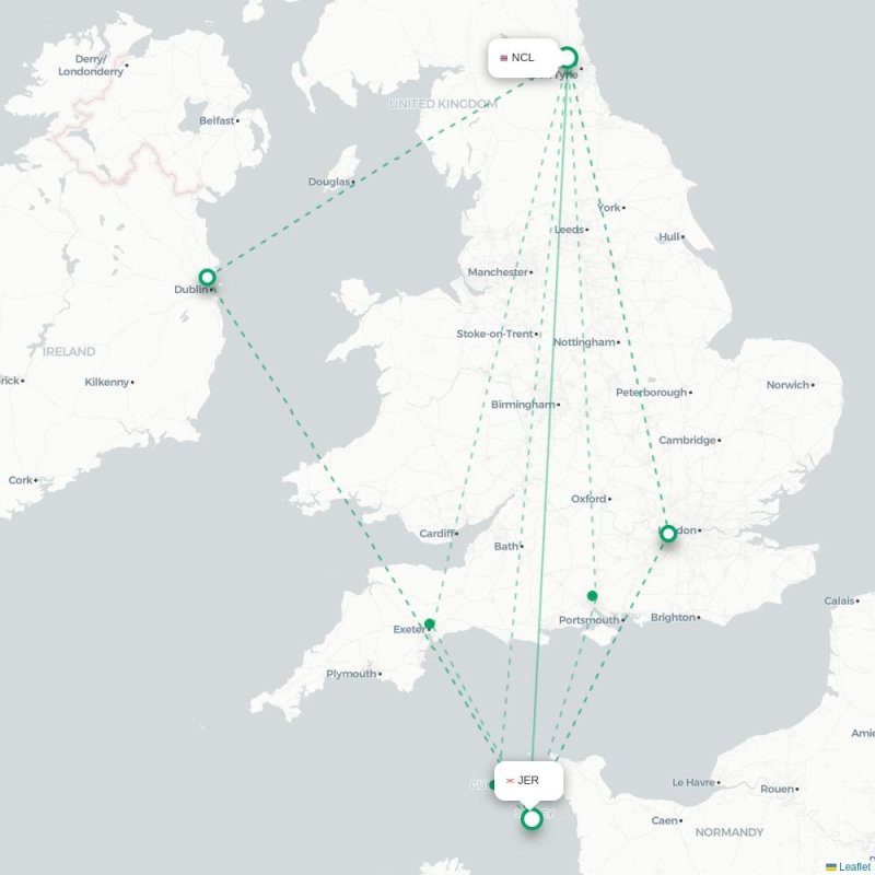 NCL - JER route map