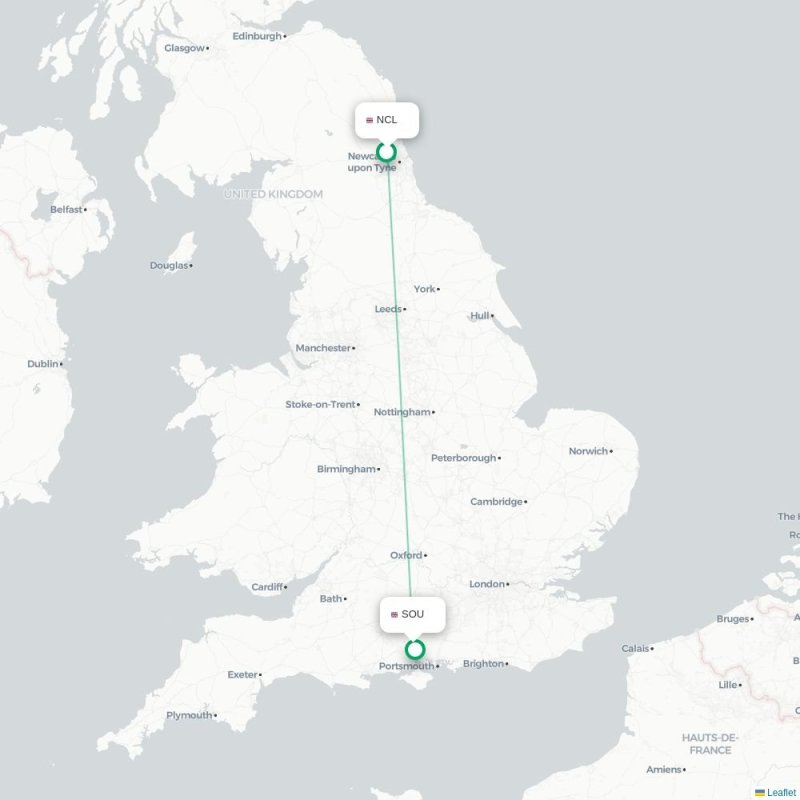 NCL - SOU route map