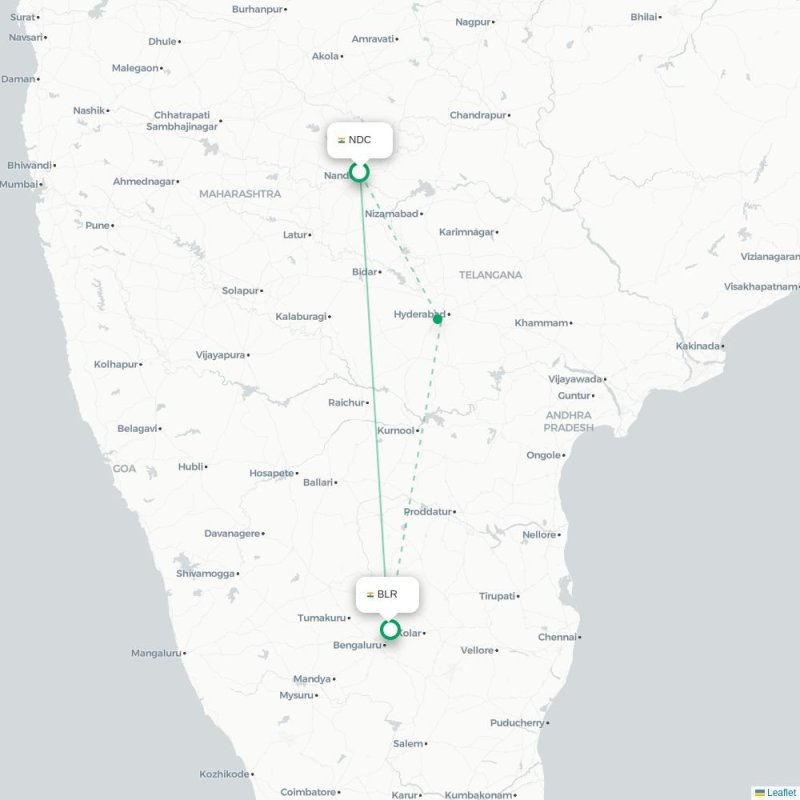 NDC - BLR route map