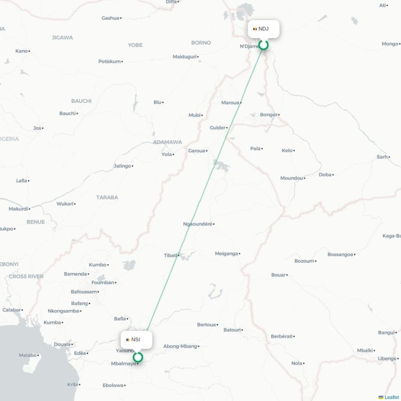 NDJ - NSI route map