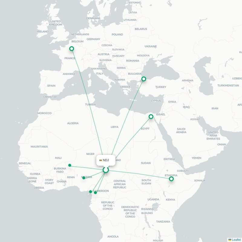 NDJ - DLA route map