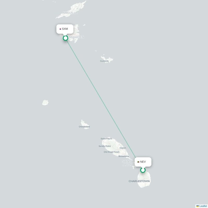 NEV - SXM route map