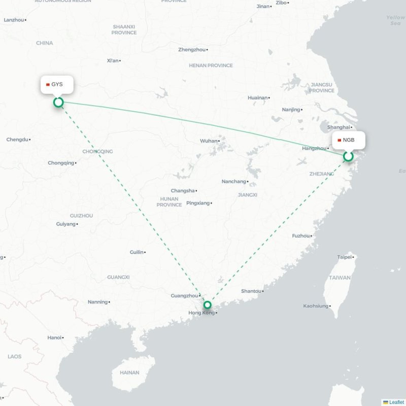 NGB - GYS route map