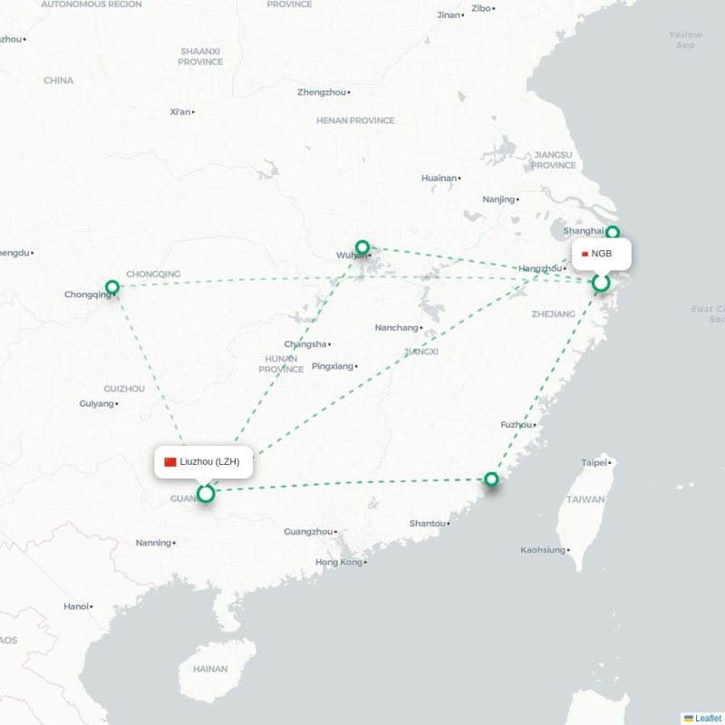 NGB - LZH route map