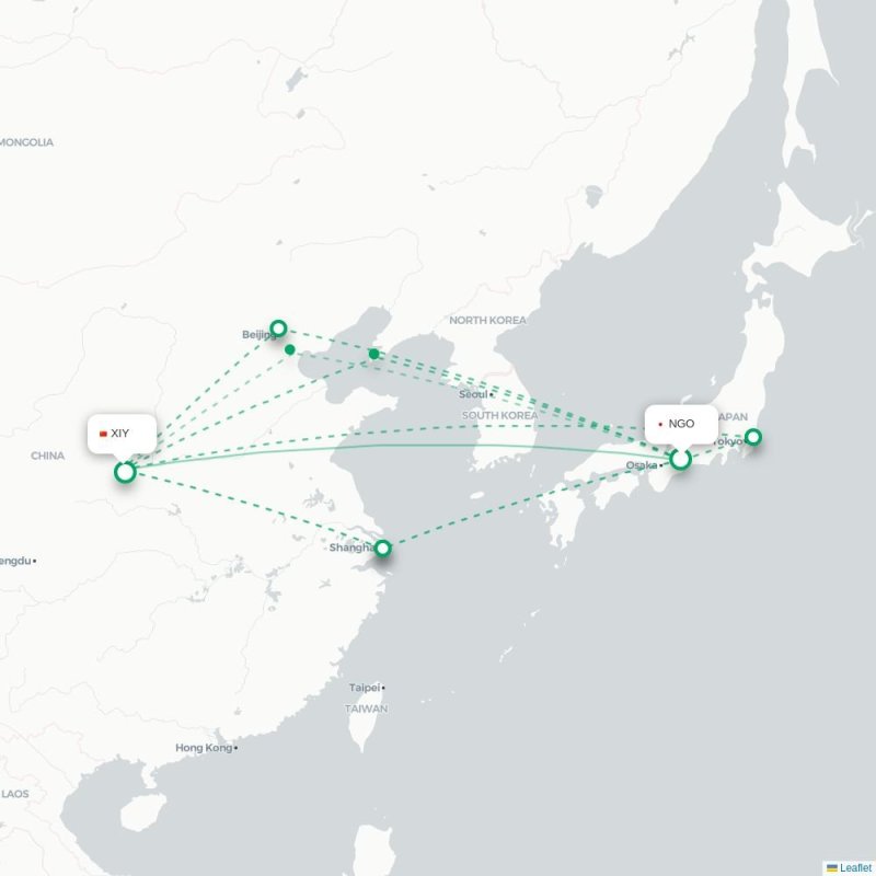 NGO - XIY route map